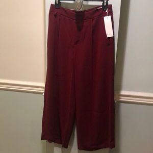 Vince Bordeaux cropped wide leg pants.